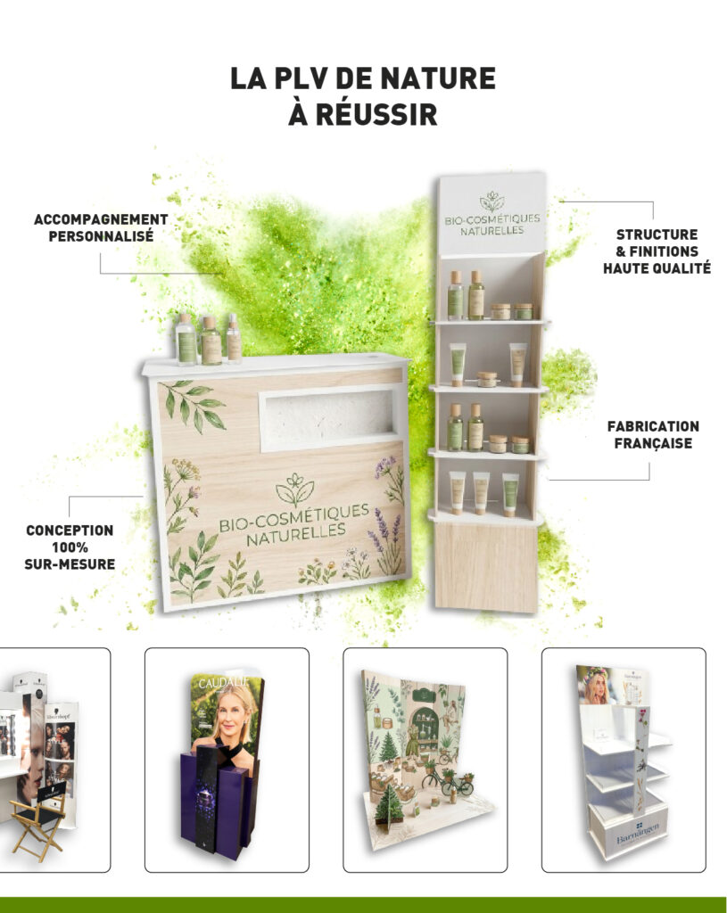 PLV pour cosmétiques bio et naturels