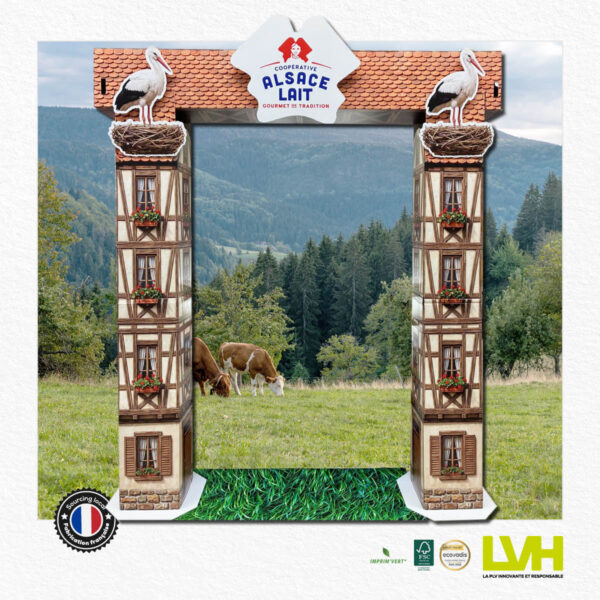 Arches en carton pour shop in shop en grande surface
