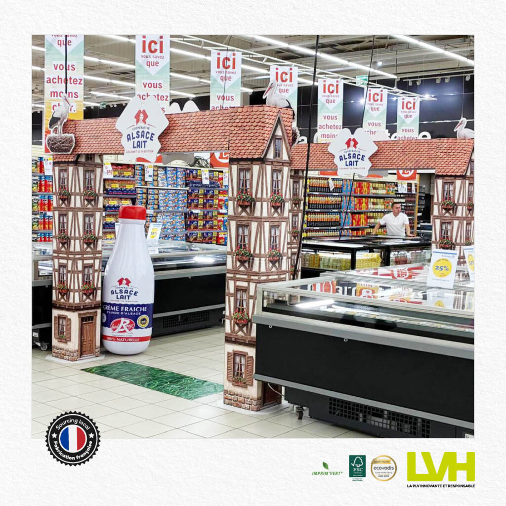 Arches en carton pour une marque de lait